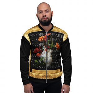 Gold-Framed Heart Drawstring Bag